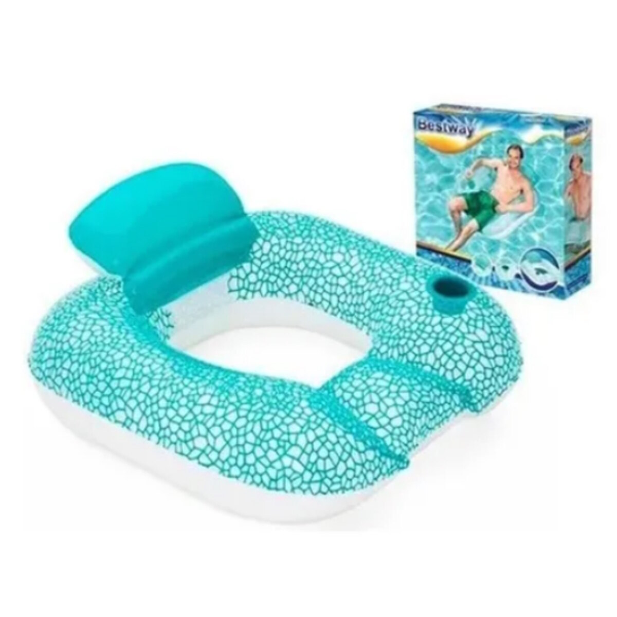 Sillón Inflable Con Apoya Vaso Bestway43097 1,02 X 0,94mt