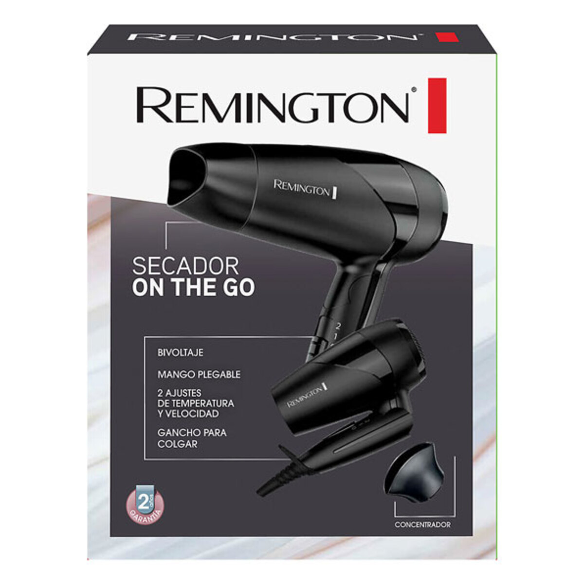Secador De Pelo Remington On The Go D1500 Negro 120v/240v-2