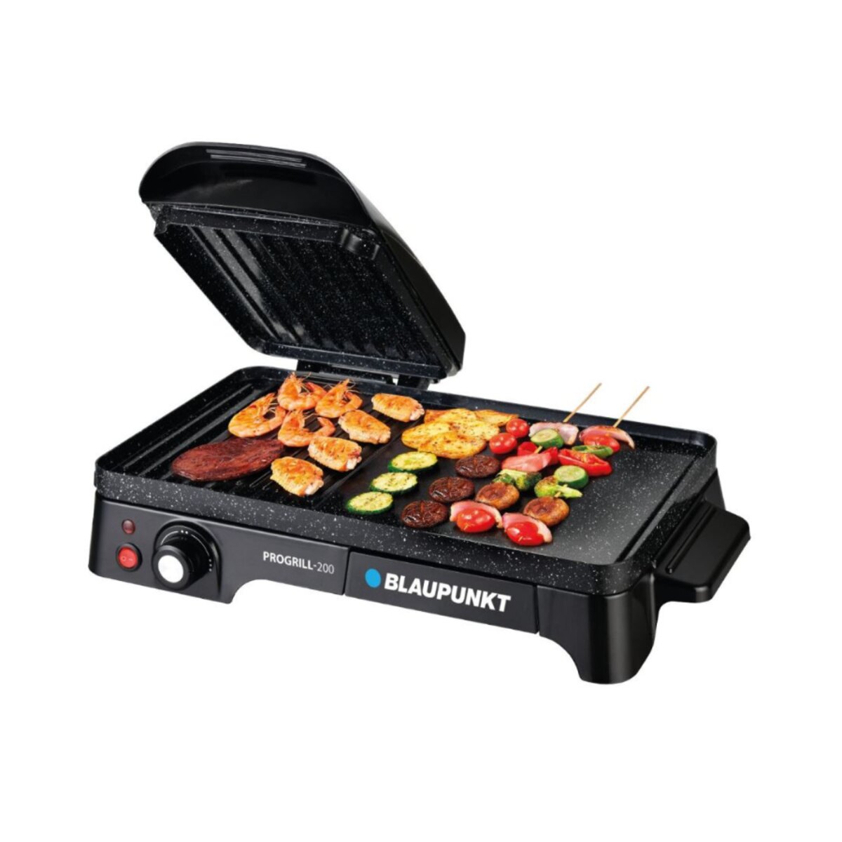 Parrilla Eléctrica Blaupunkt Progrill-200 Grill Tapa Prensa-1
