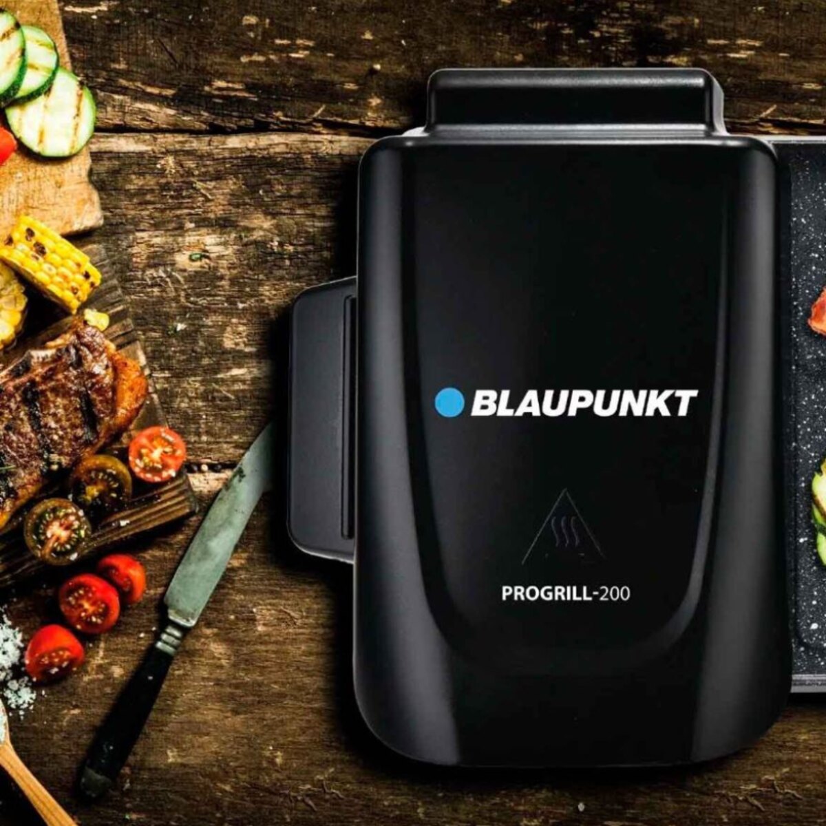 Parrilla Eléctrica Blaupunkt Progrill-200 Grill Tapa Prensa-2
