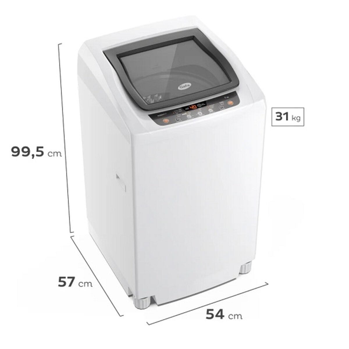 Lavarropas automático Gafa FuzzyFit blanco 7kg 220 V-0