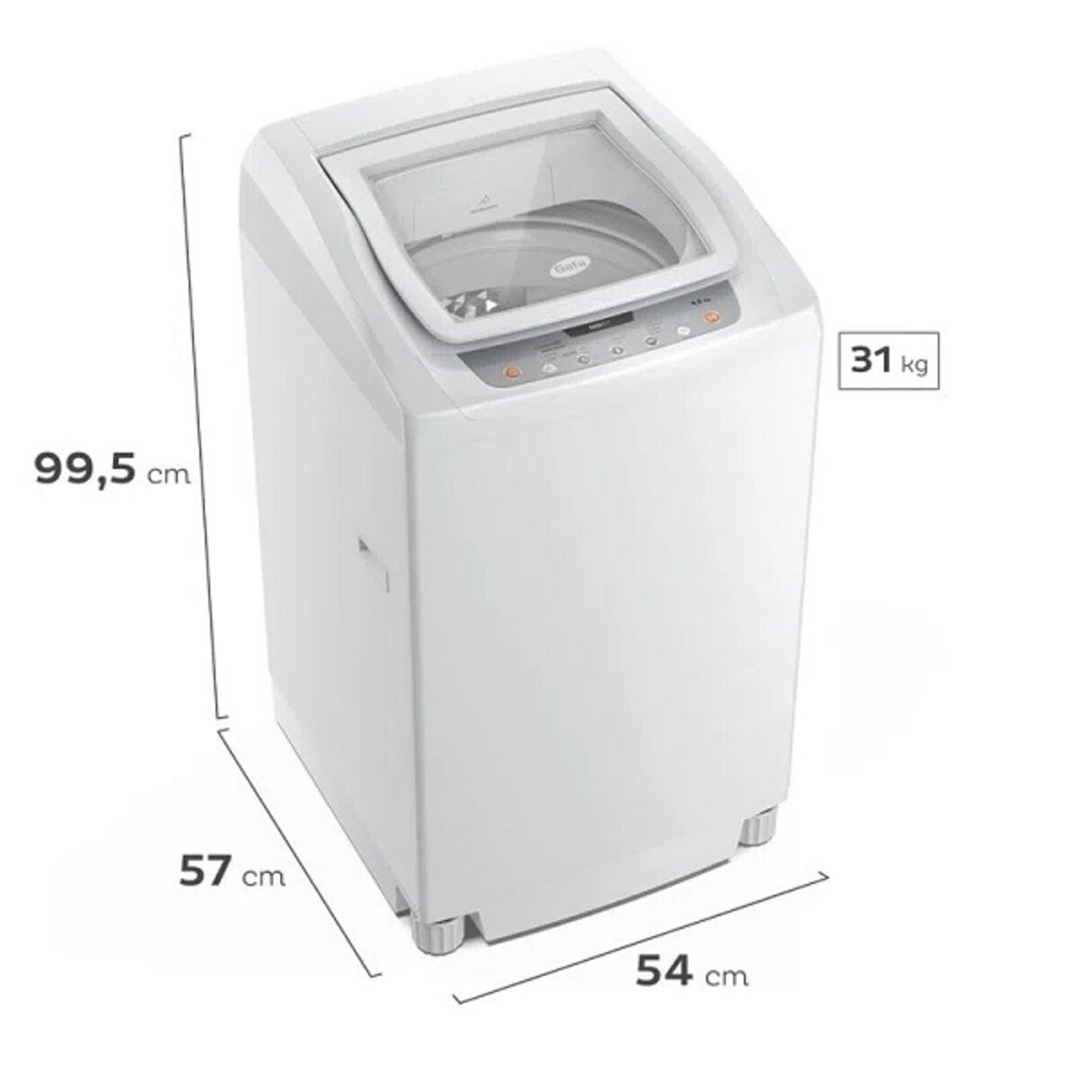 Lavarropas Automático Gafa Digi Fit Blanco 6.5kg 760 Rpm