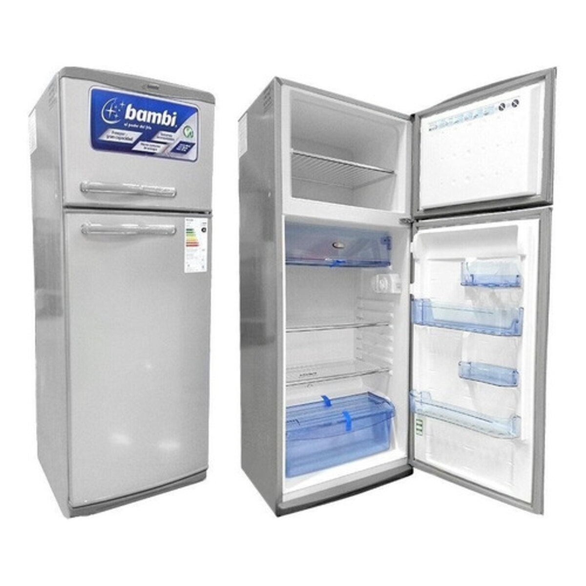 Heladera Auto Defrost Bambi 2f1600 Plata 328 lts-2