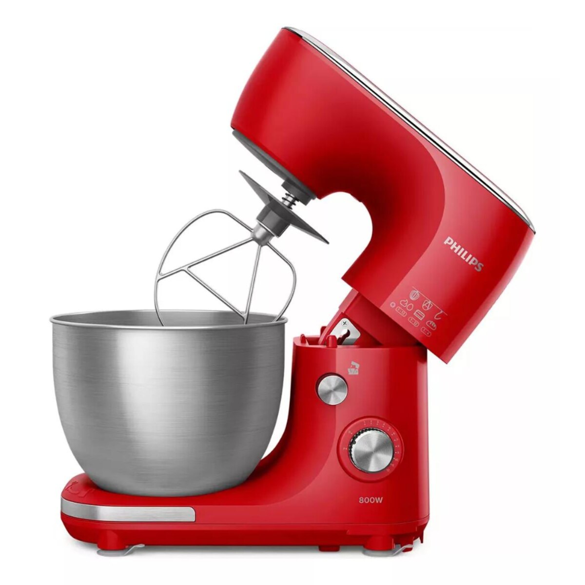 Batidora Planetaria Philips Hr7922/40 800w 4 Accesorios Rojo-4