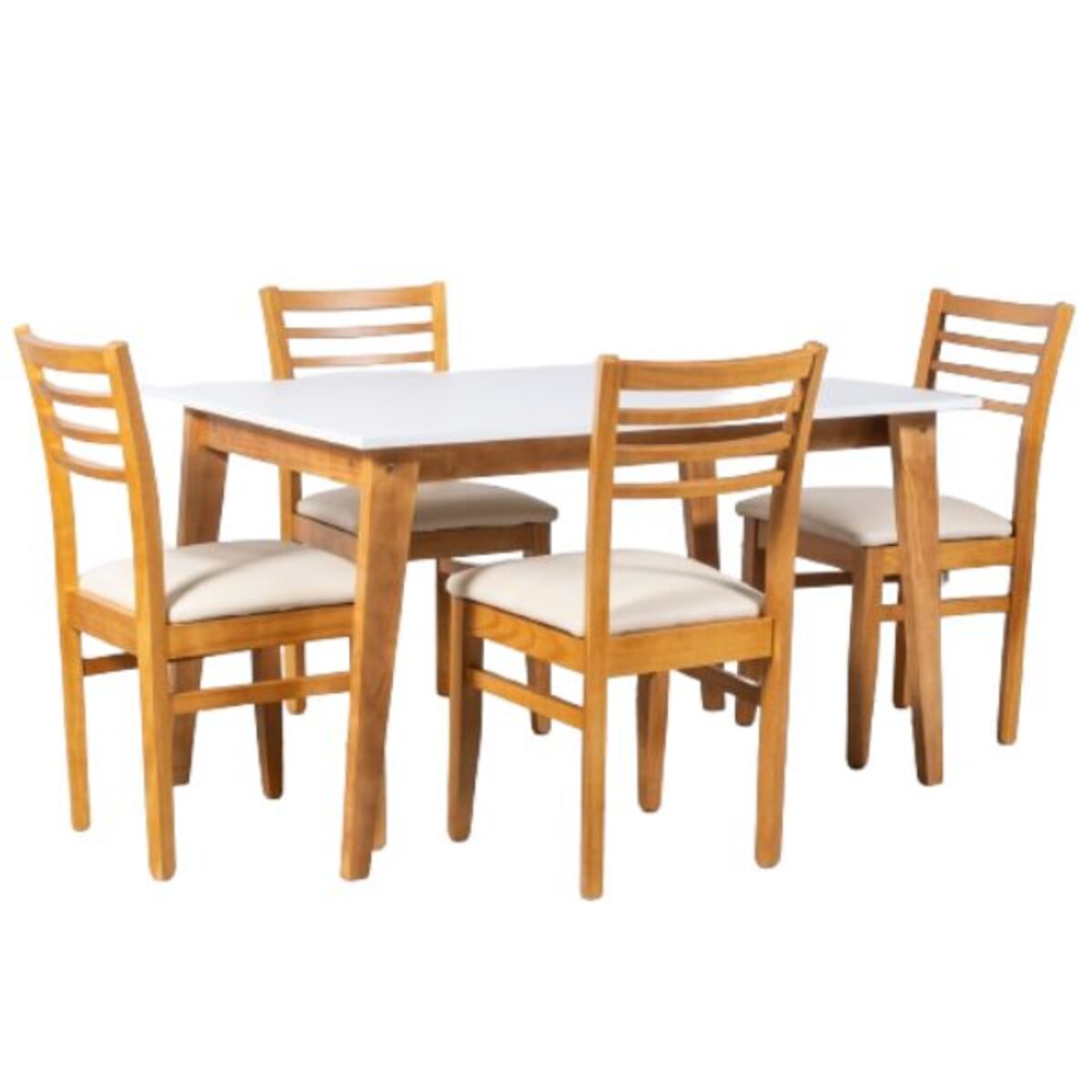 MESA DE COMEDOR ESCANDINAVA 130CM MIEL TAPA/BLANCA-1