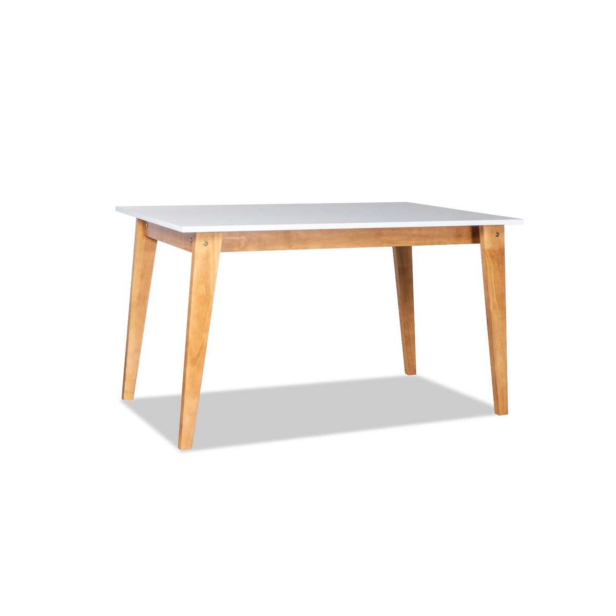 MESA DE COMEDOR  ESCANDINAVA 130CM MIEL TAPA/BLANCA