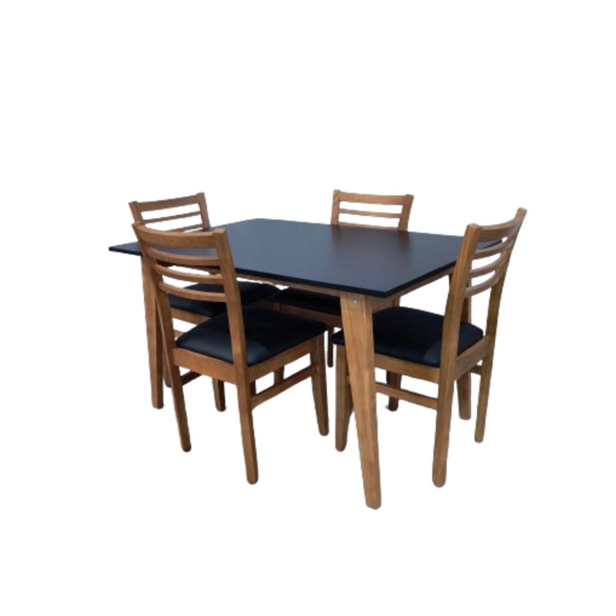 JUEGO COMEDOR ESCANDINAVO 130CM MESA NEGRA + 4 SILLAS-1