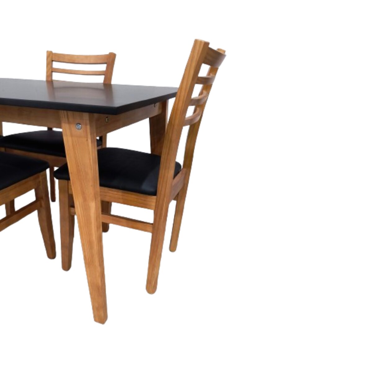 JUEGO COMEDOR ESCANDINAVO 130CM MESA NEGRA + 4 SILLAS-2