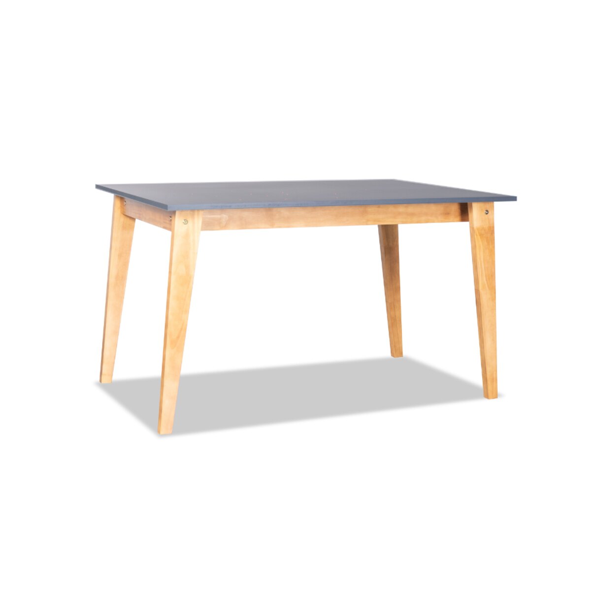 JUEGO COMEDOR ESCANDINAVO 130CM MESA GRIS 4 SILLAS negros-1