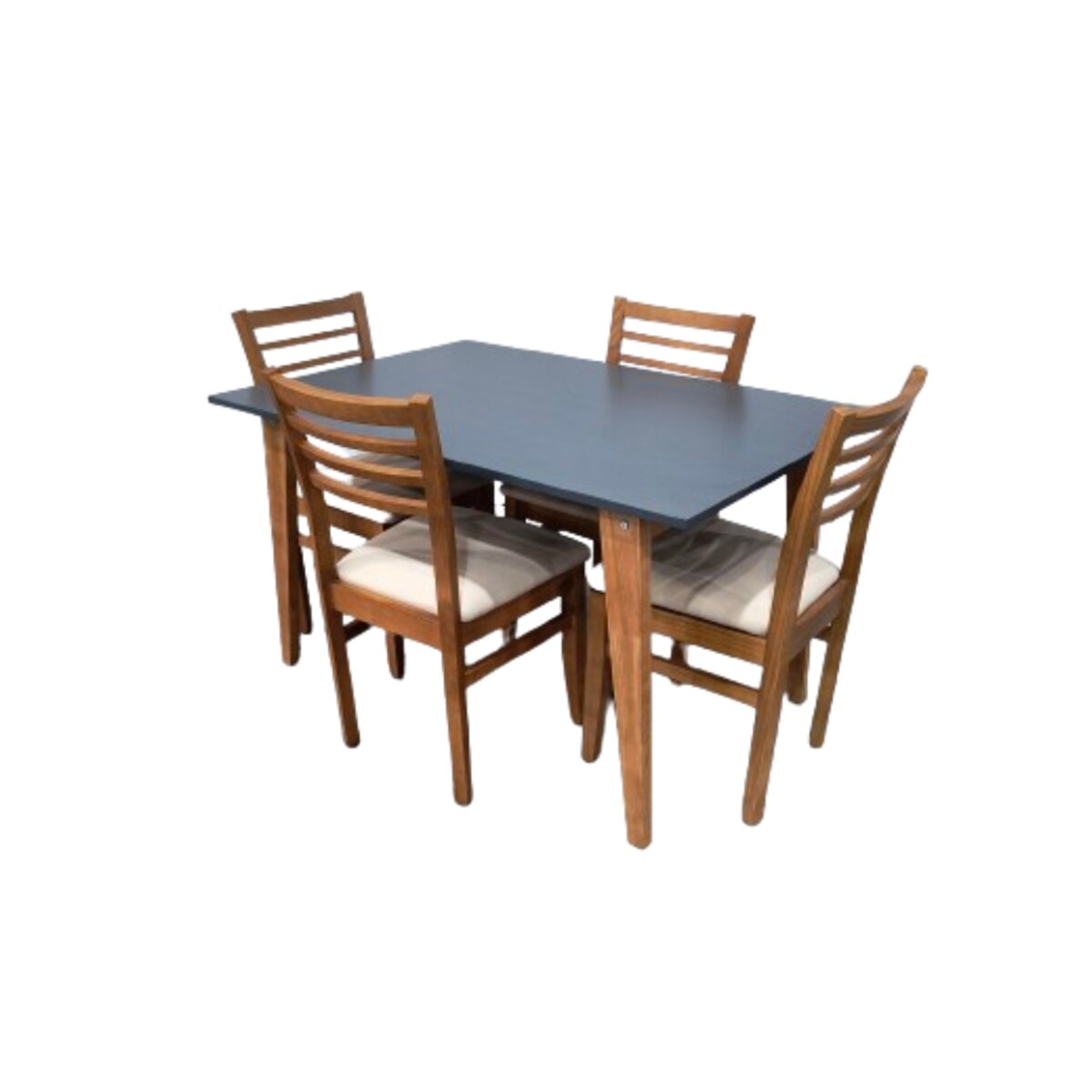 JUEGO COMEDOR ESCANDINAVO 130CM MESA GRIS + 4 SILLAS