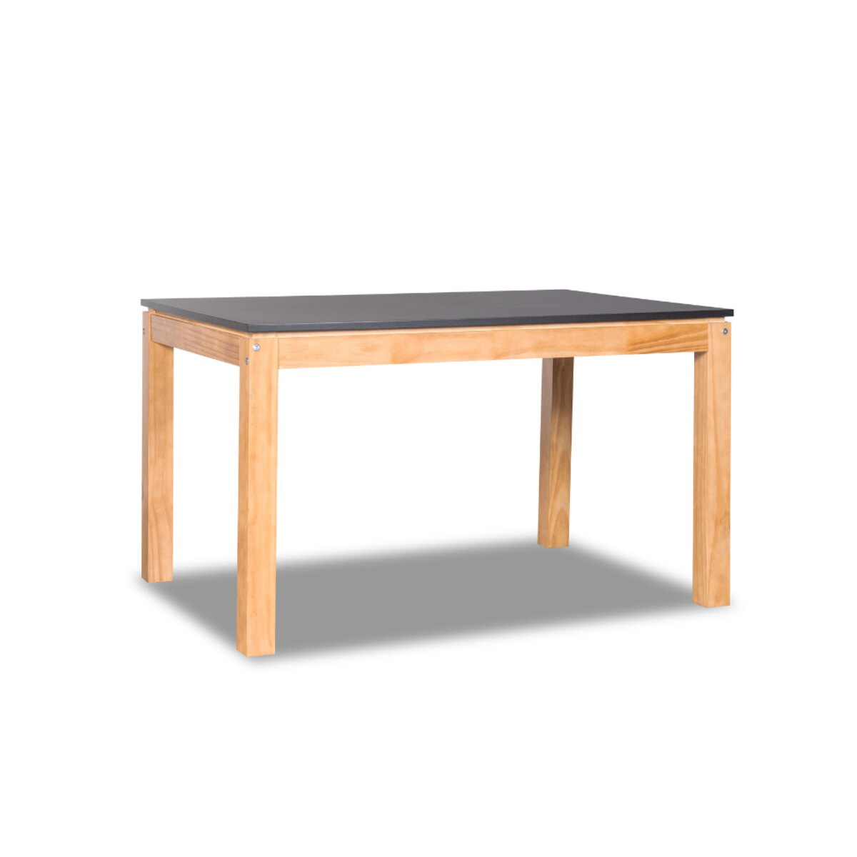 MESA MODERNA 130CM  ESTRUCTURA MIEL TAPA NEGRA