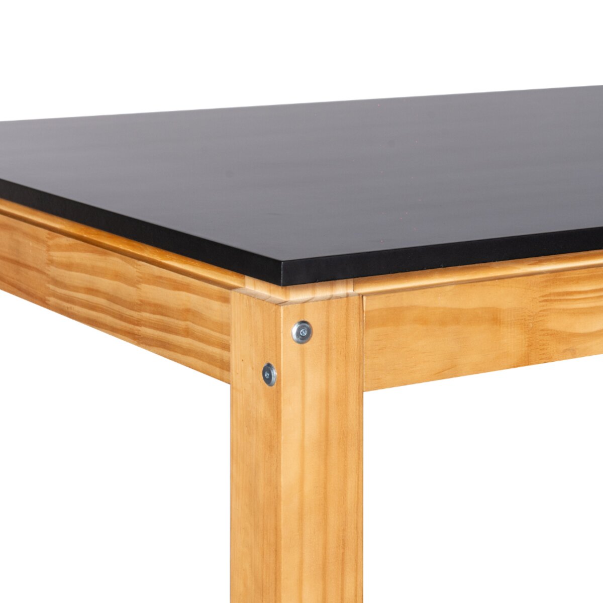 MESA MODERNA 130CM ESTRUCTURA MIEL TAPA NEGRA-1