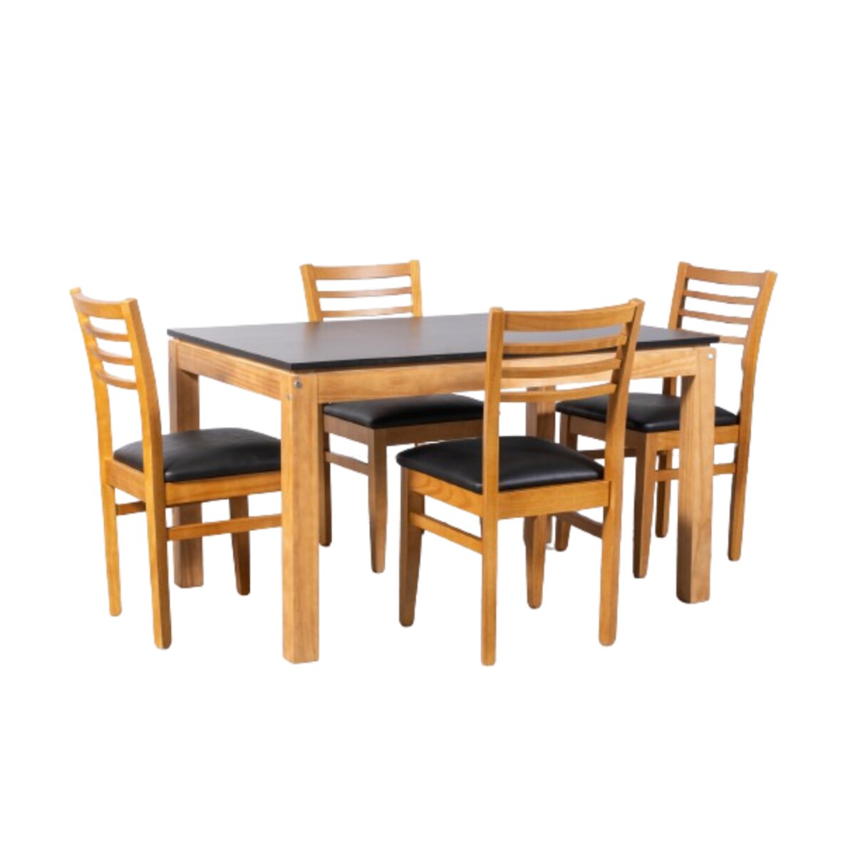MESA MODERNA 130CM ESTRUCTURA MIEL TAPA NEGRA-2