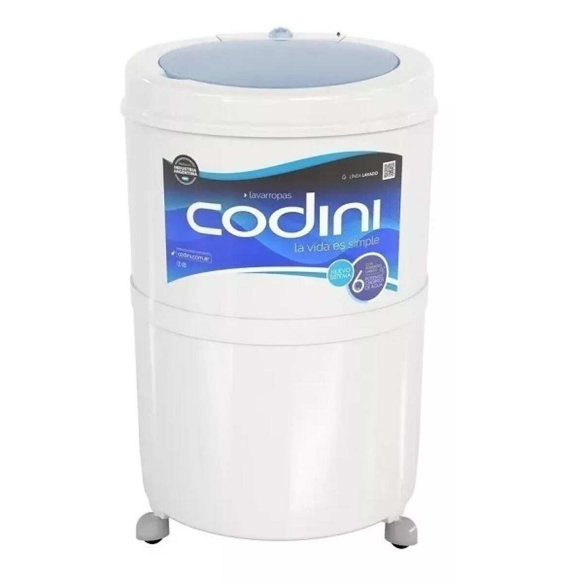 Lavarropas Semiautomático Codini Silent 4054 Blanco 10kg