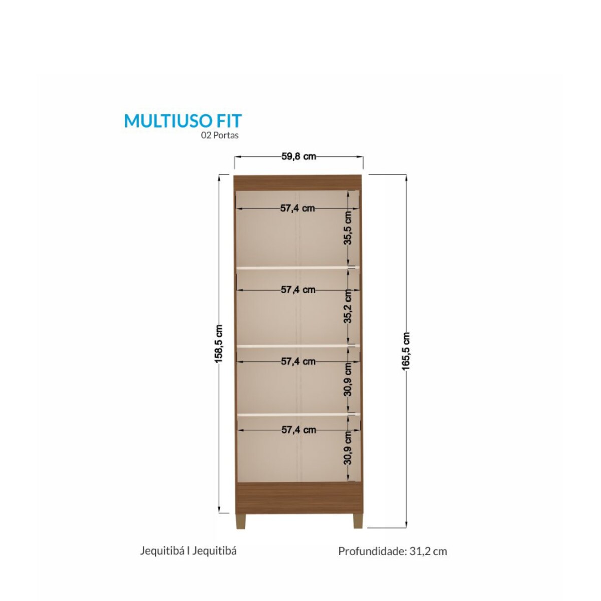 Mueble Despensero MULTIUSO FIT 2 PUERTAS MARRON-4