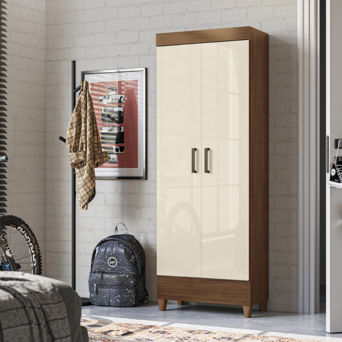 Mueble Despensero MULTIUSO FIT 2 PUERTAS MARRON con Areia-2