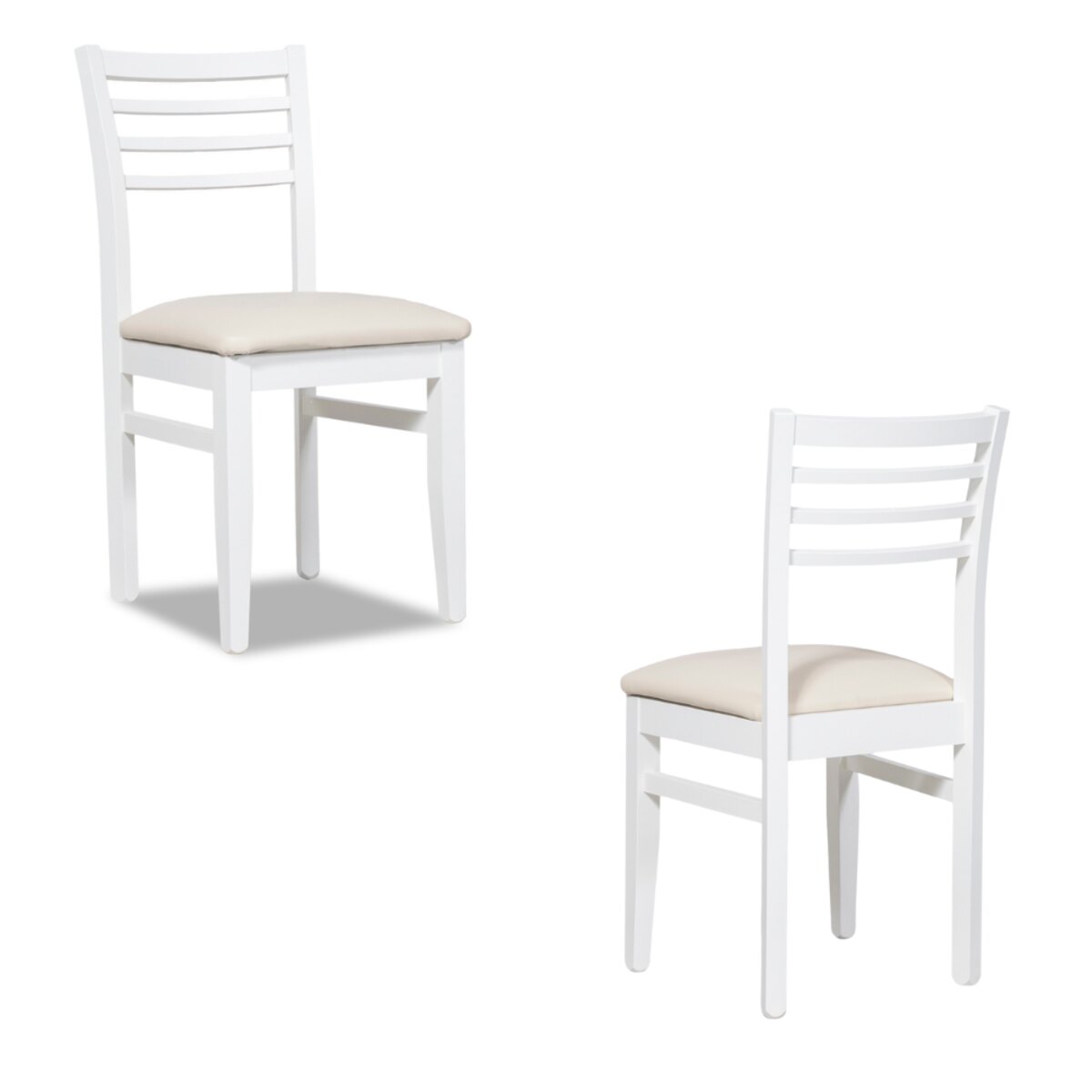 MESA MODERNA 130 BLANCA 4 SILLAS BLANCAS TAPIZ CRUDO-2