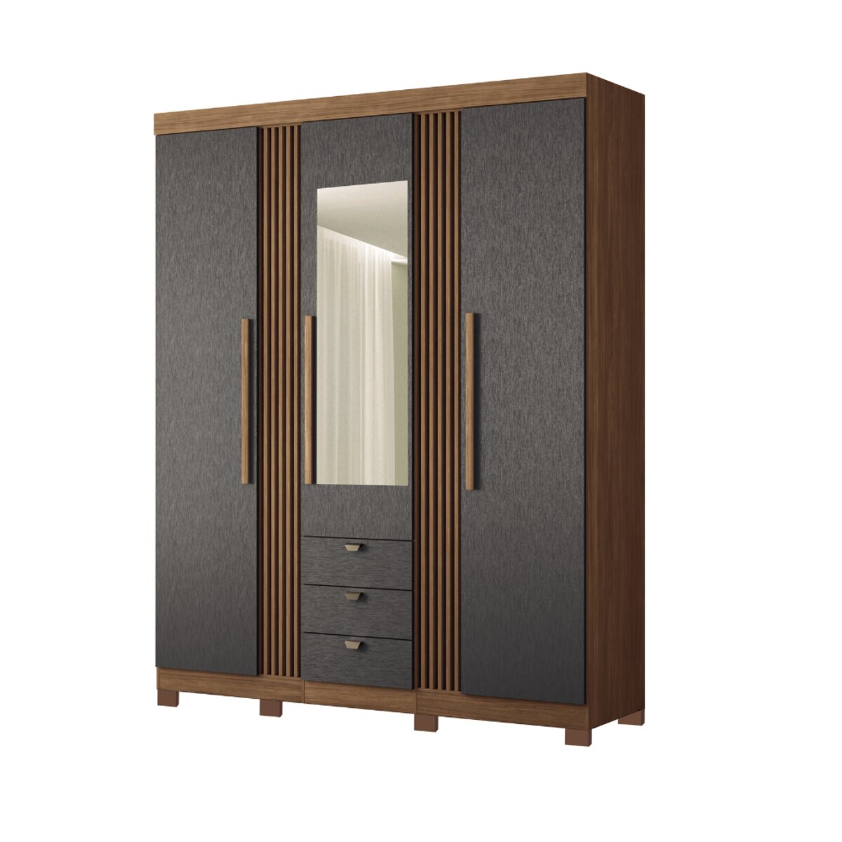 ROPERO AURORA 3.3 CON ESPEJO JATOBÁ GRAFITO-2