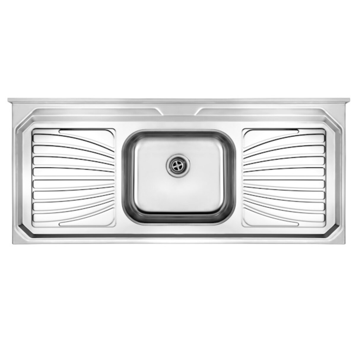 Bacha cocina De Acero Inoxidable 120X53 C/Valvula Plateado