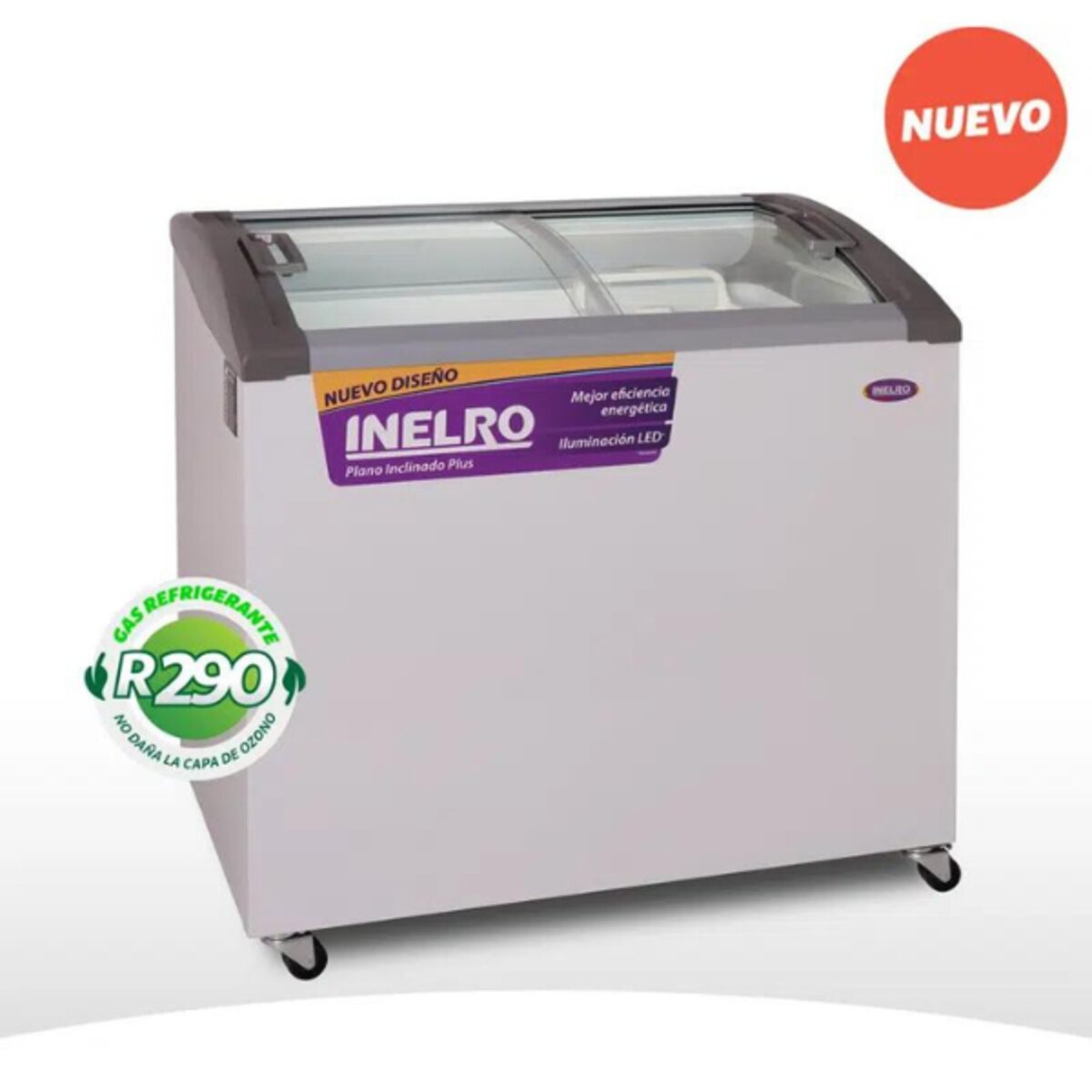 Freezer Inelro 350pi Plus 279lts Tapa De Vidrio Color Blanco