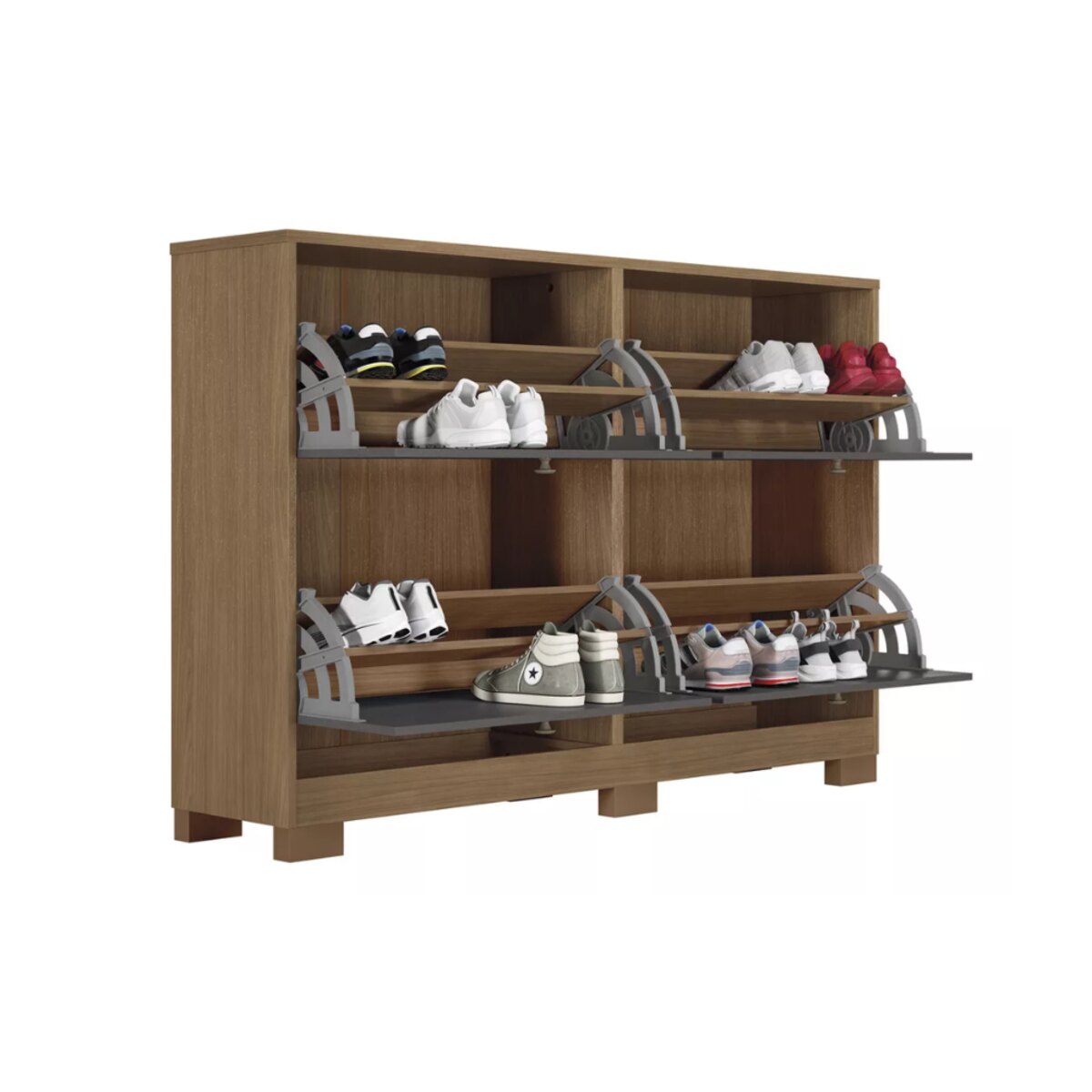 Zapatero Santos Andira Jatoba/grafito 4 puertas y patas-2