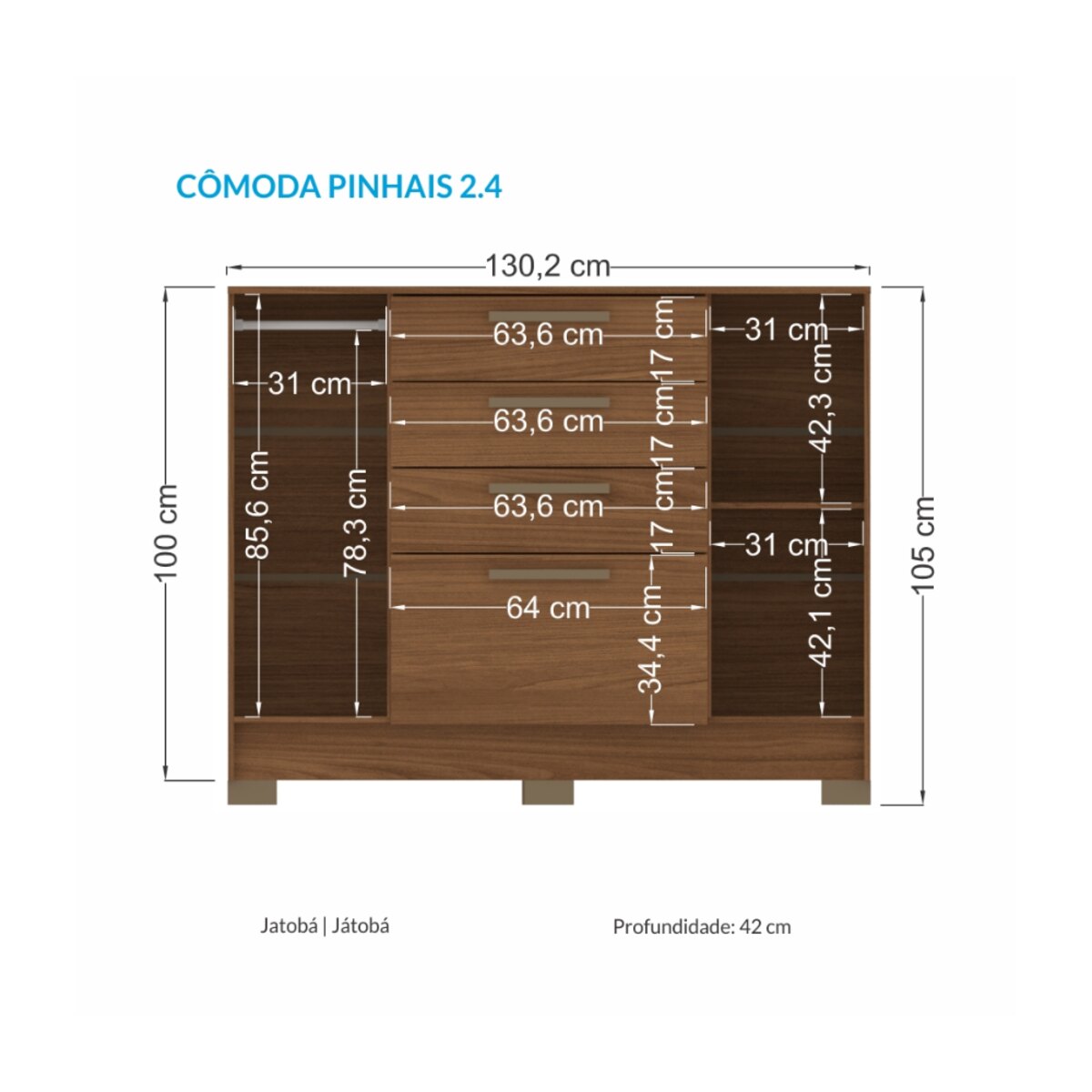COMODA PINHAIS 2.4 JATOBA/JATOBA Santos Andirá-1