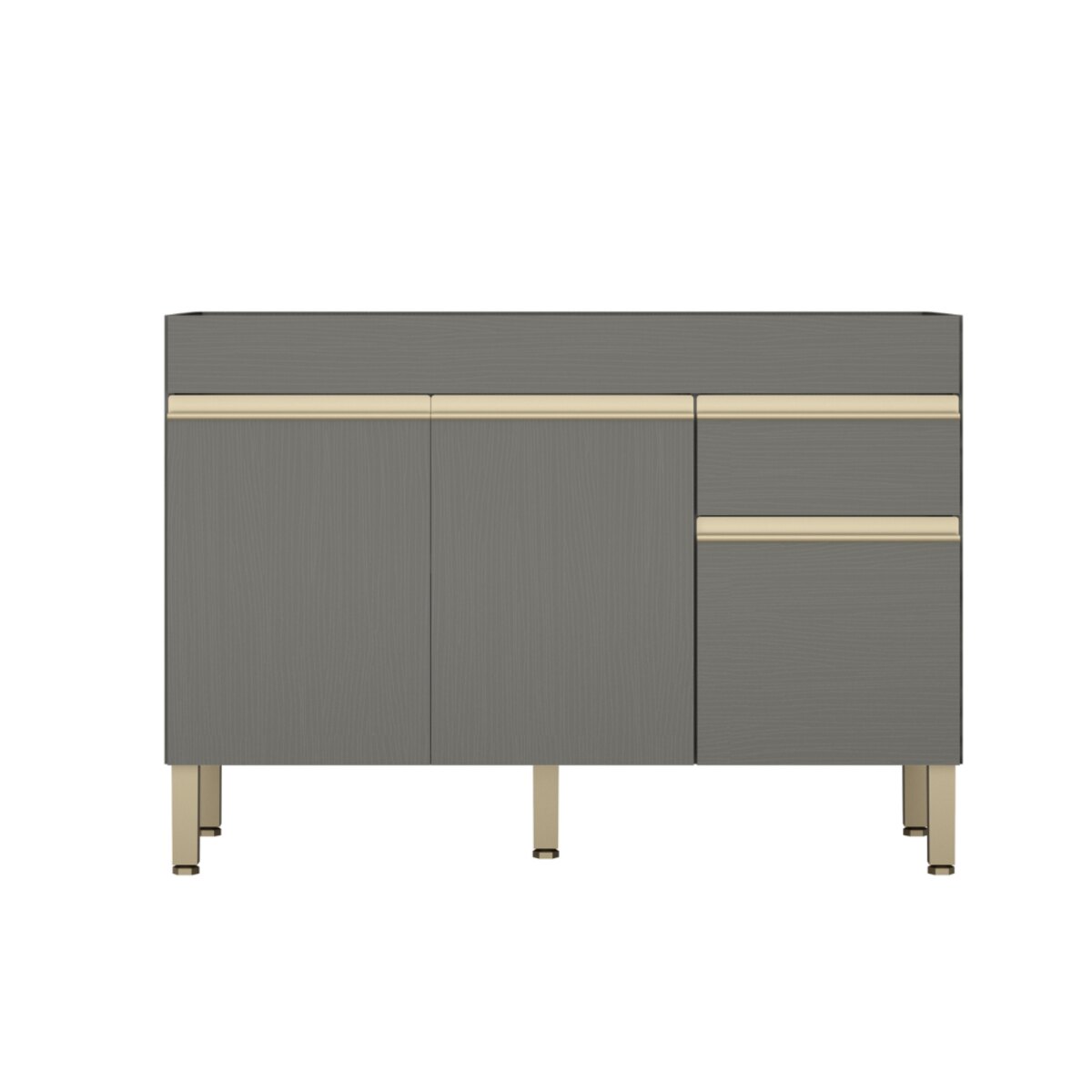 Bajo Mesada Cocina 3 Puertas + Cajón 120x85cm Gris- MDP