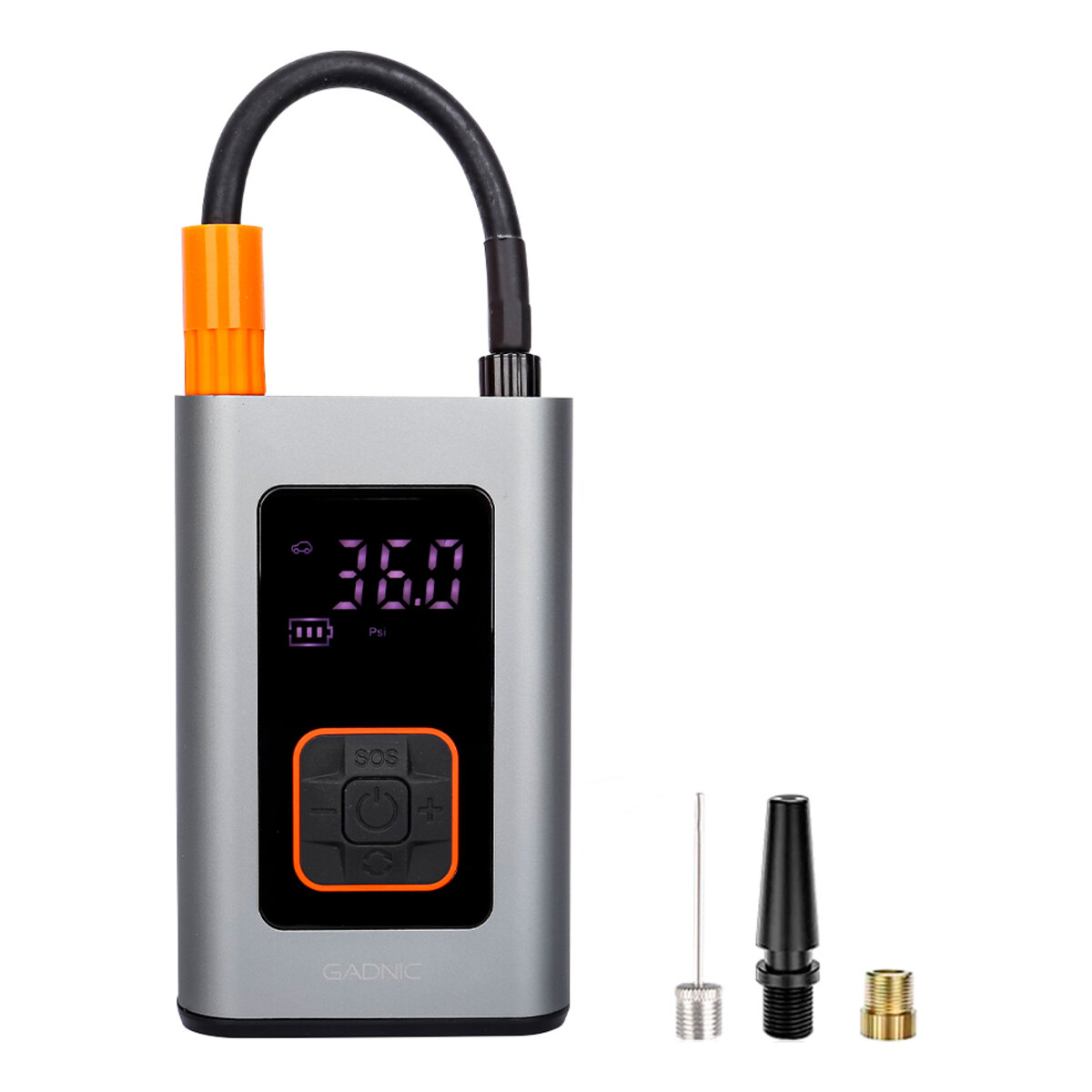 Inflador Mini De Neumáticos Gadnic 80w Recargable + Linterna