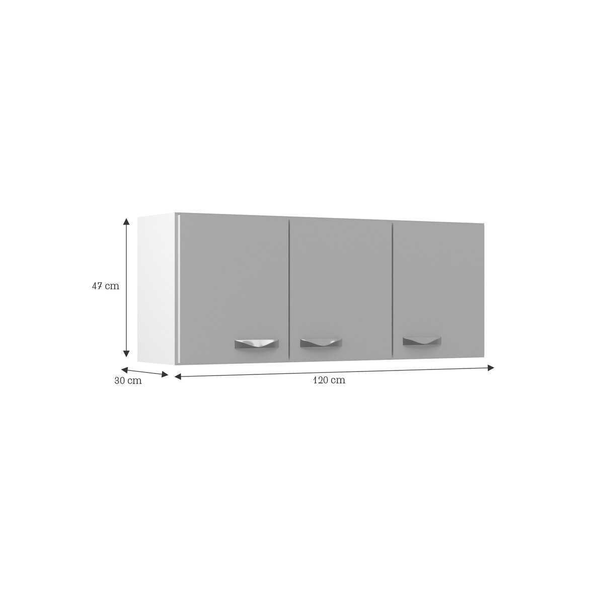 Alacena 3 Puertas 1.20m Blanco - Organización Cocina-2