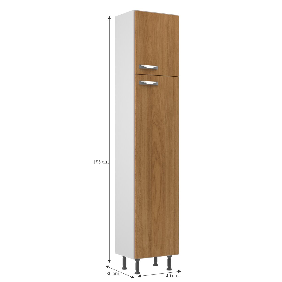 Mueble Multiuso 2 Puertas 195x40cm Blanco Canela Cocina-2