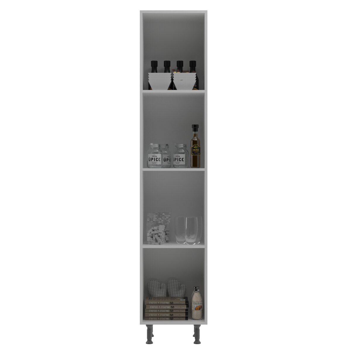 Mueble Multiuso 2 Puertas 195x40cm Blanco Canela Cocina-3