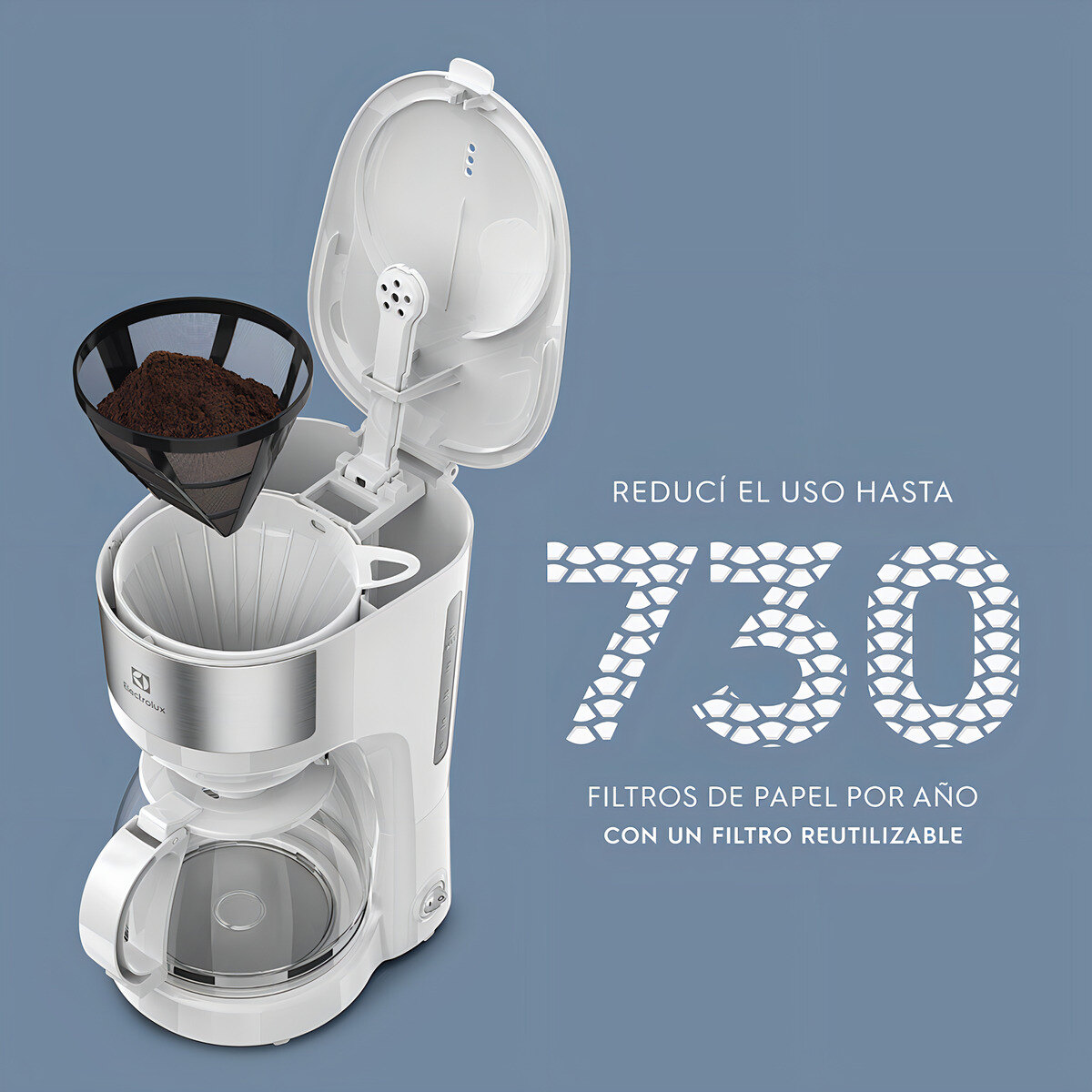 Cafetera Eléctrica Electrolux Inox Ecm21 1,2l Color Blanco-4
