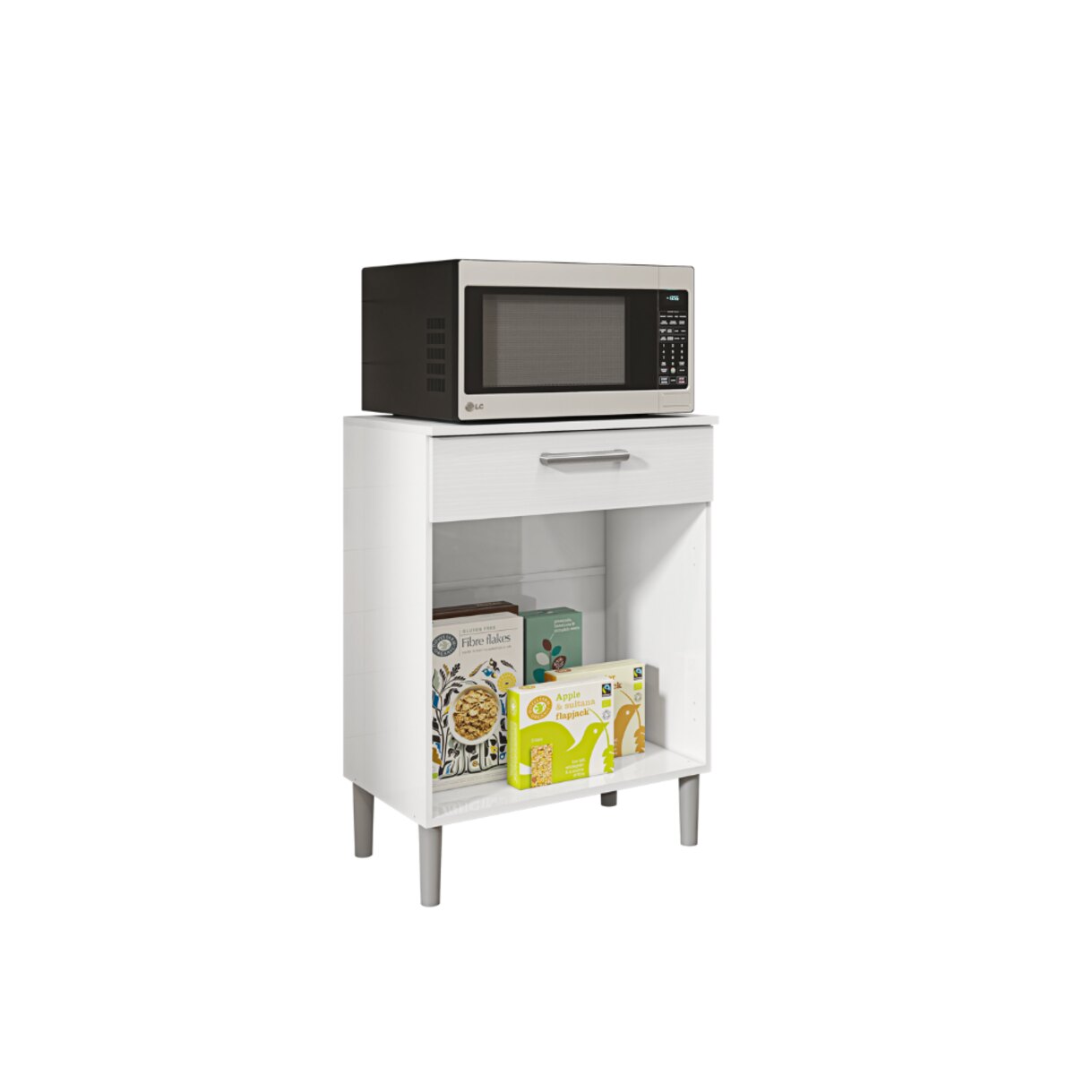 Mueble Para Microondas 60cm 2P+Cajón Correderas Metal-2