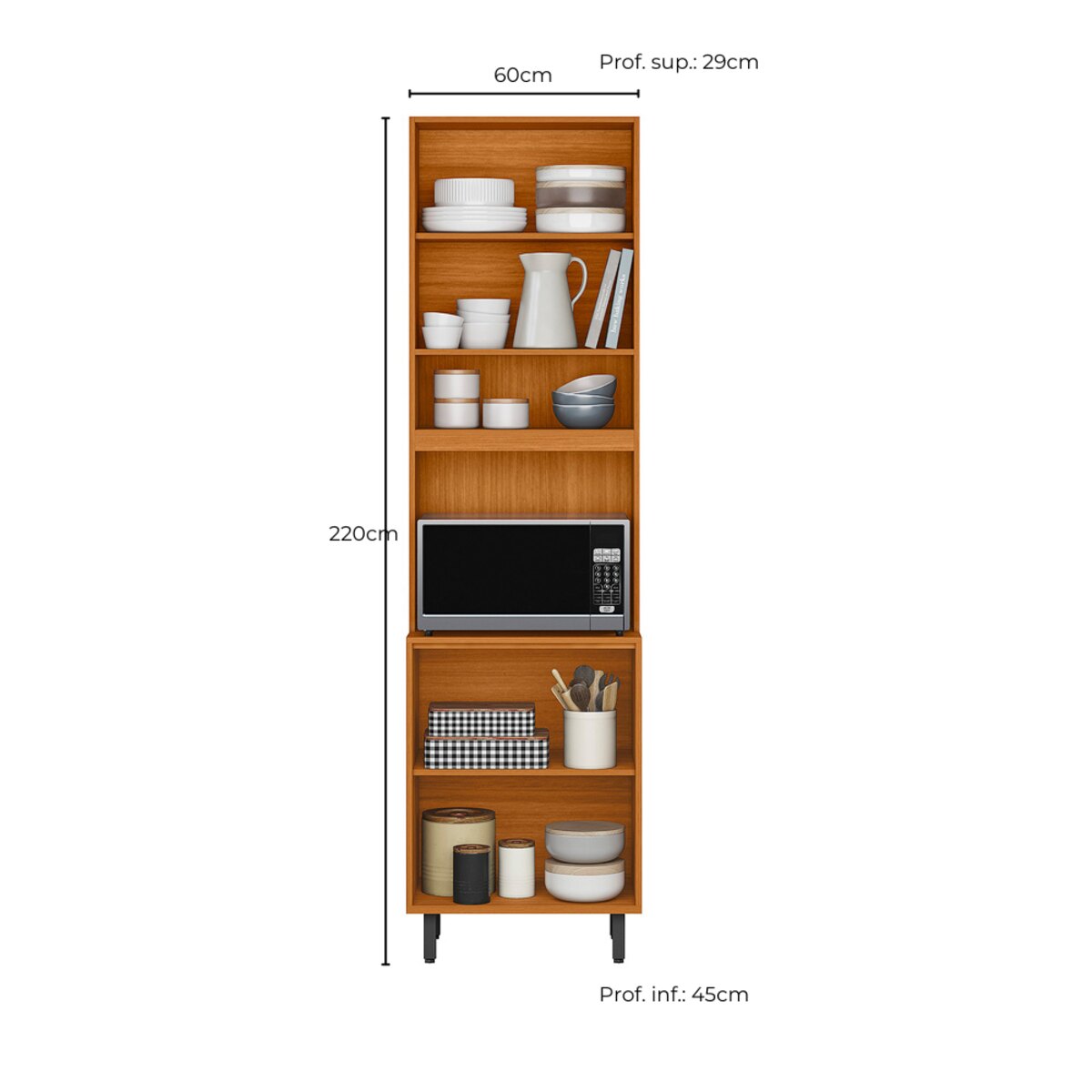 Despensero Doble 3 Puertas FreiJó UV 220cm - MDP 60cm-3