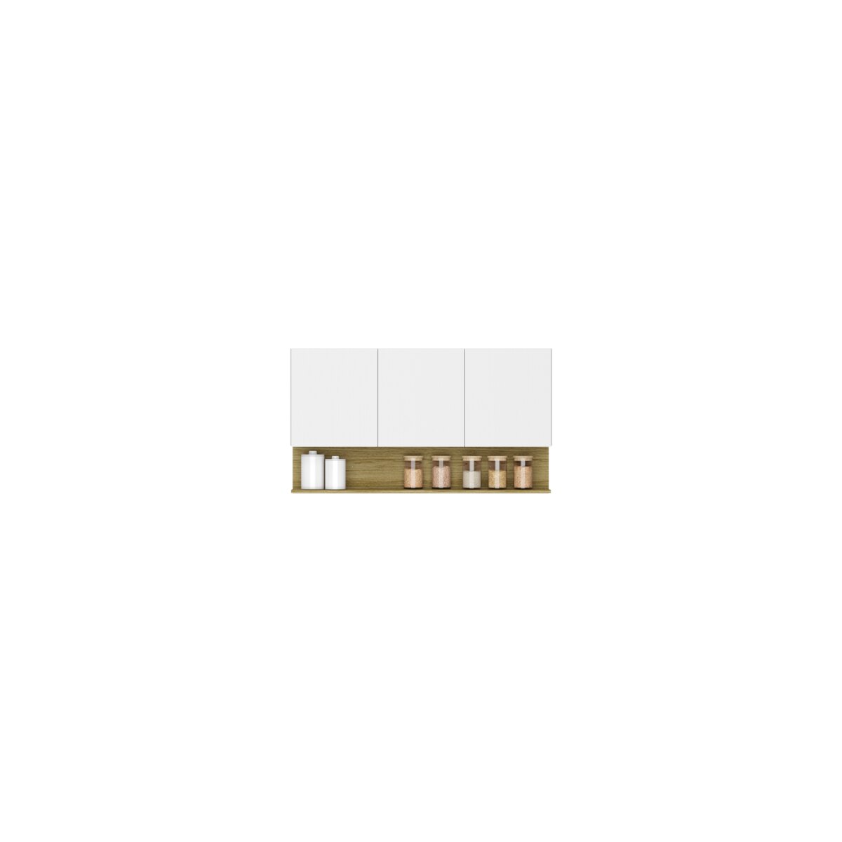 Alacena Cocina 3 Puertas Blanco Supremo 120cm Moderna 15mm
