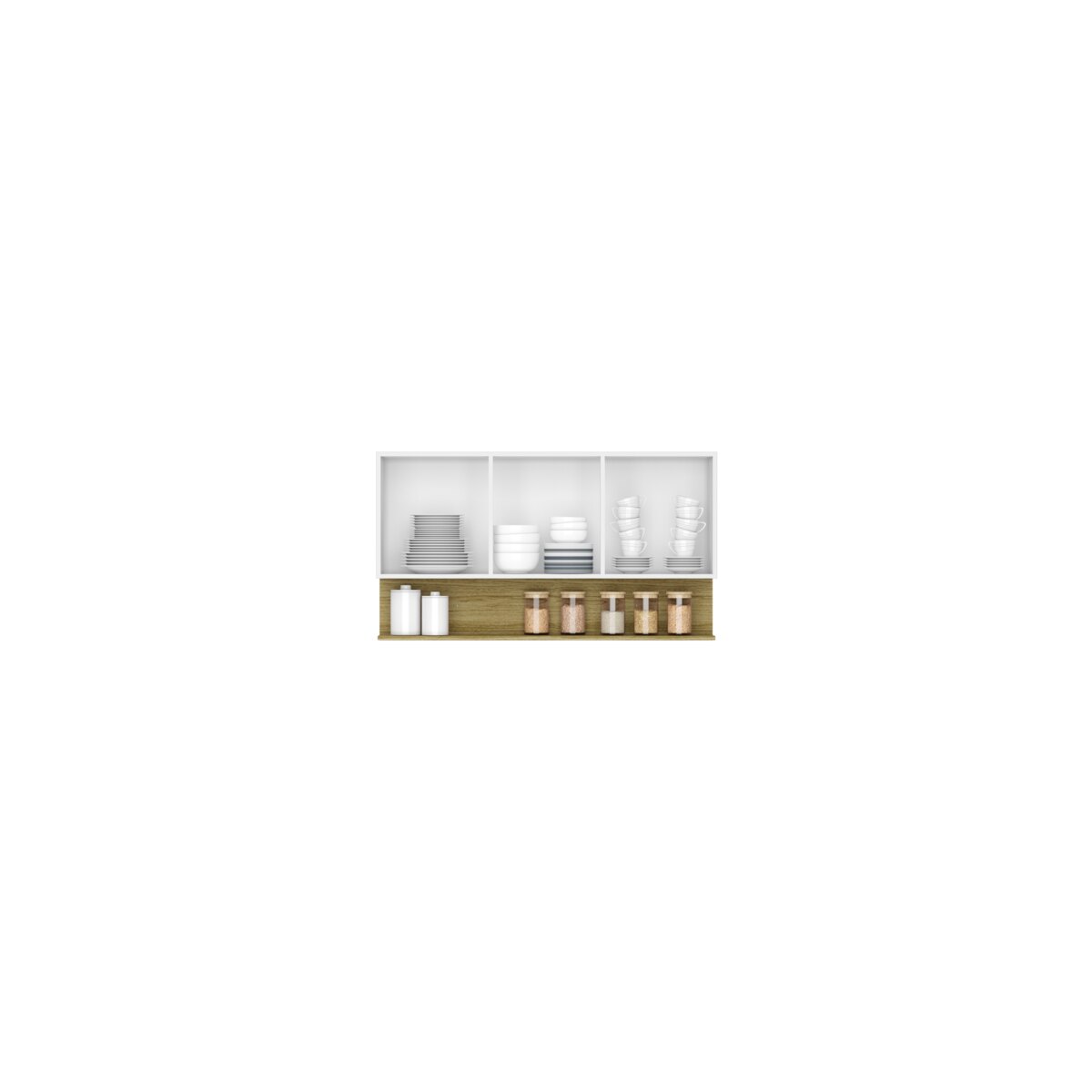 Alacena Cocina 3 Puertas Blanco Supremo 120cm Moderna 15mm-2