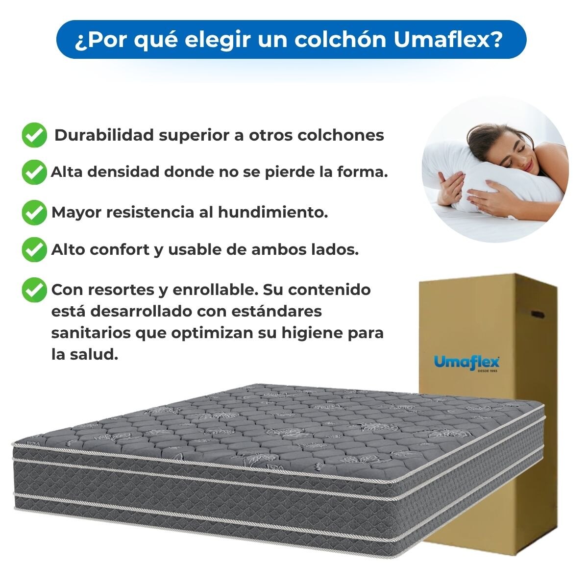 Colchón Ocean Roll Pack 1 Plaza Resortes Caja Gris-2