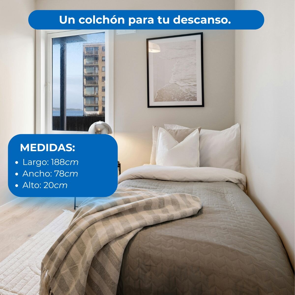 Colchón Ocean Roll Pack 1 Plaza Resortes Caja Gris-3