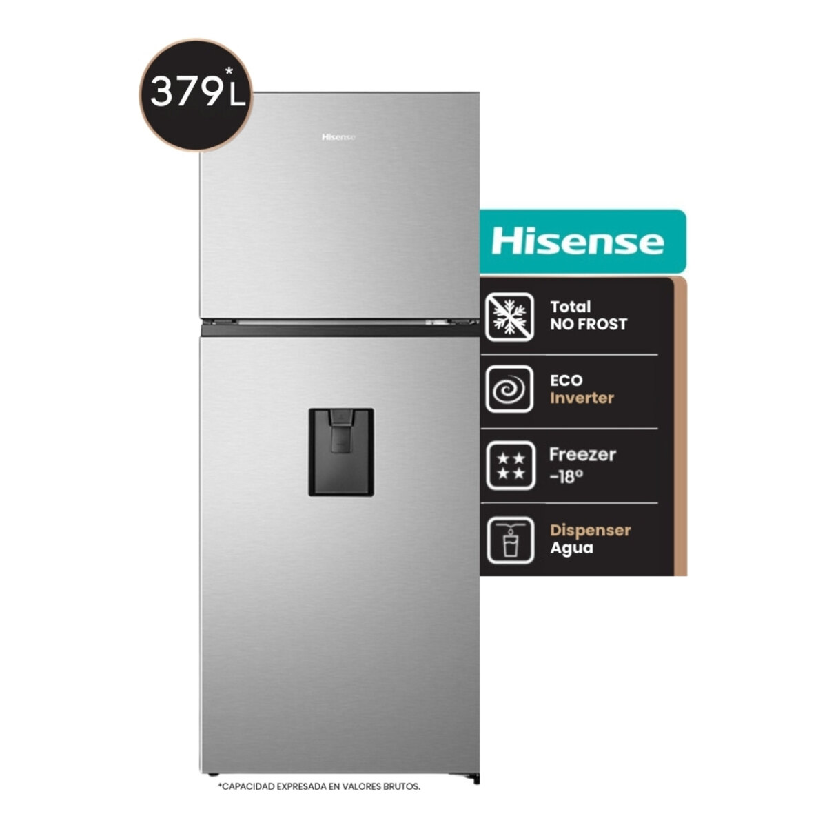 Heladera Inverter Hisense Con Freezer No Frost 379l-1