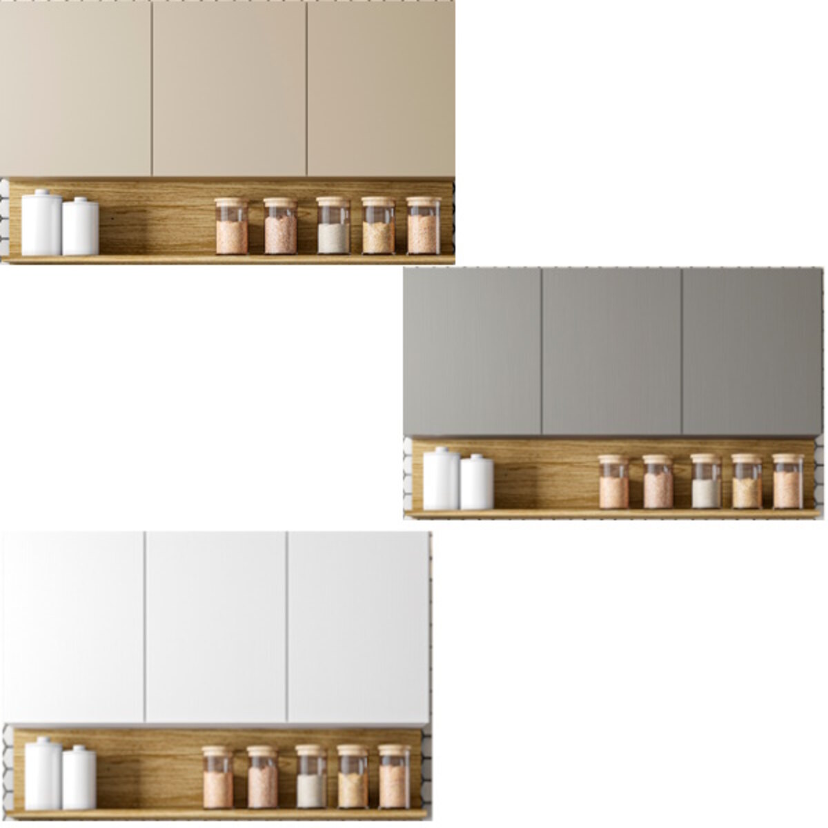 Alacena Cocina 3 Puertas Blanco Supremo 120cm Moderna 15mm-3