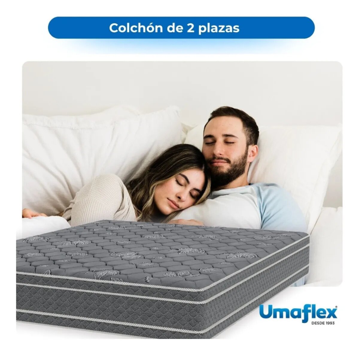 Combo Colchón Ocean 2 Plazas + Sommier Gani 140x190