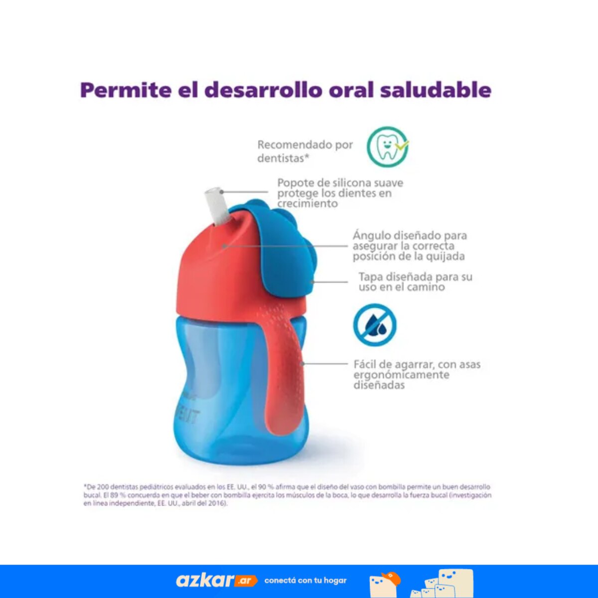 Vaso para Bebes con Asas Avent SCF-796/01 Con Sorbete 200ml-3
