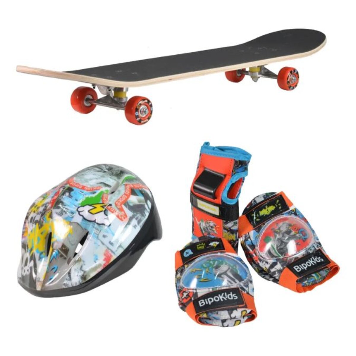 Patineta 80cm Set De Protecciones Bipokids Dinosaurio