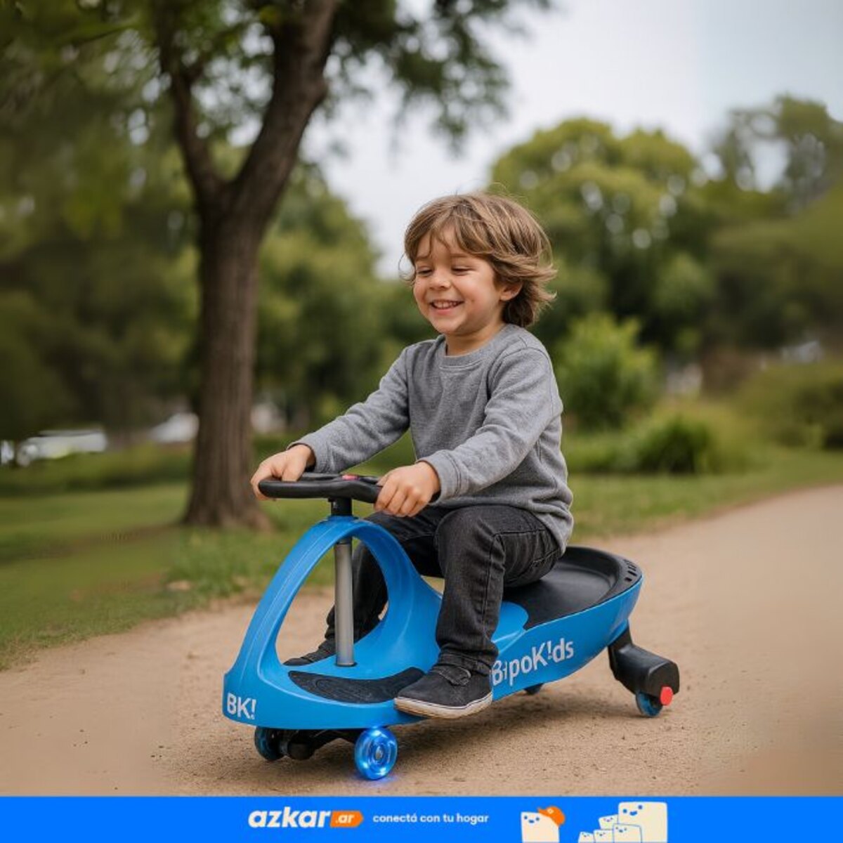 Andarín Plasmacar Bipo PB10 Azul Ruedas Con Luces 60kg-3