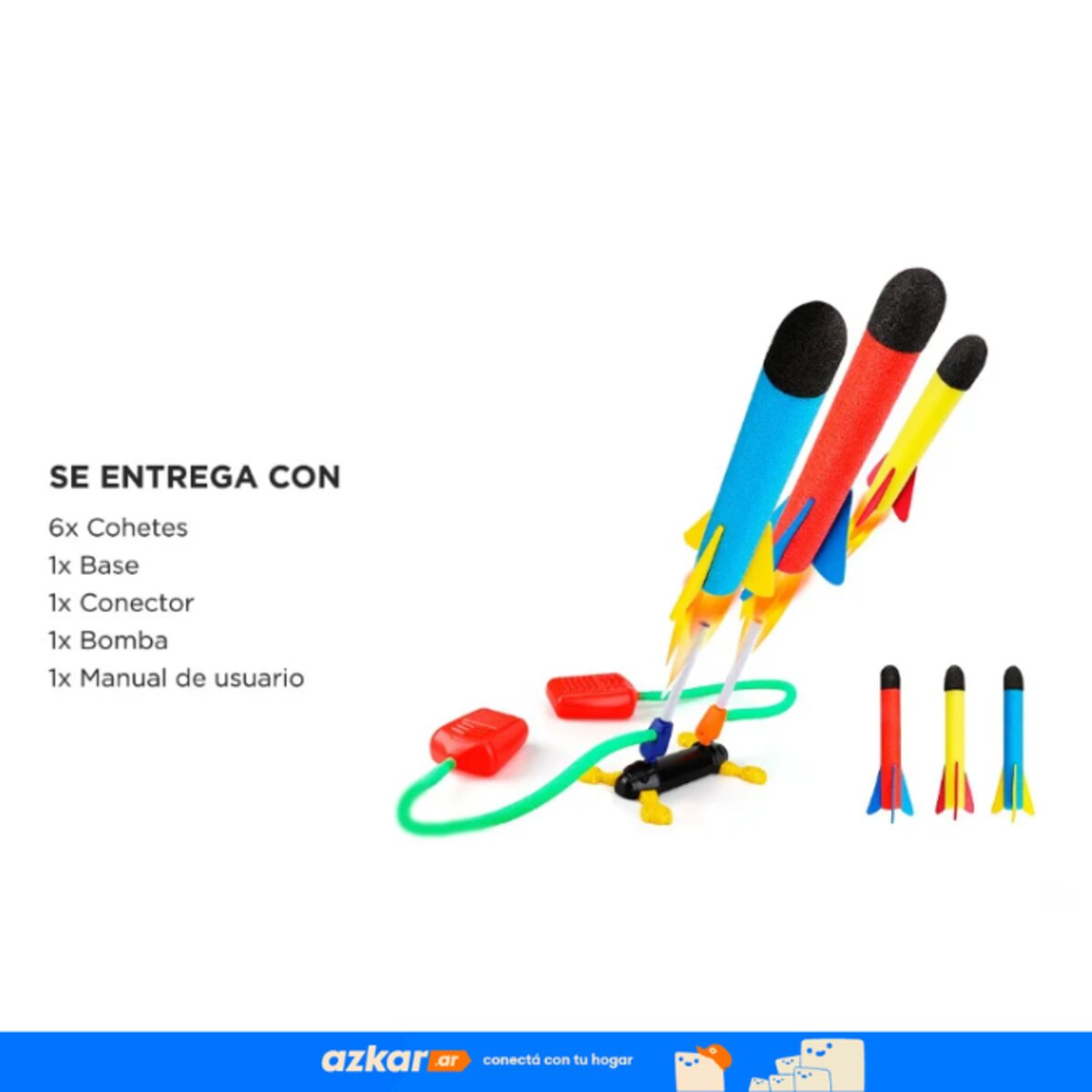 Juguete Lanza Cohetes Gadnic + 6 Cohetes De Goma Espuma-2