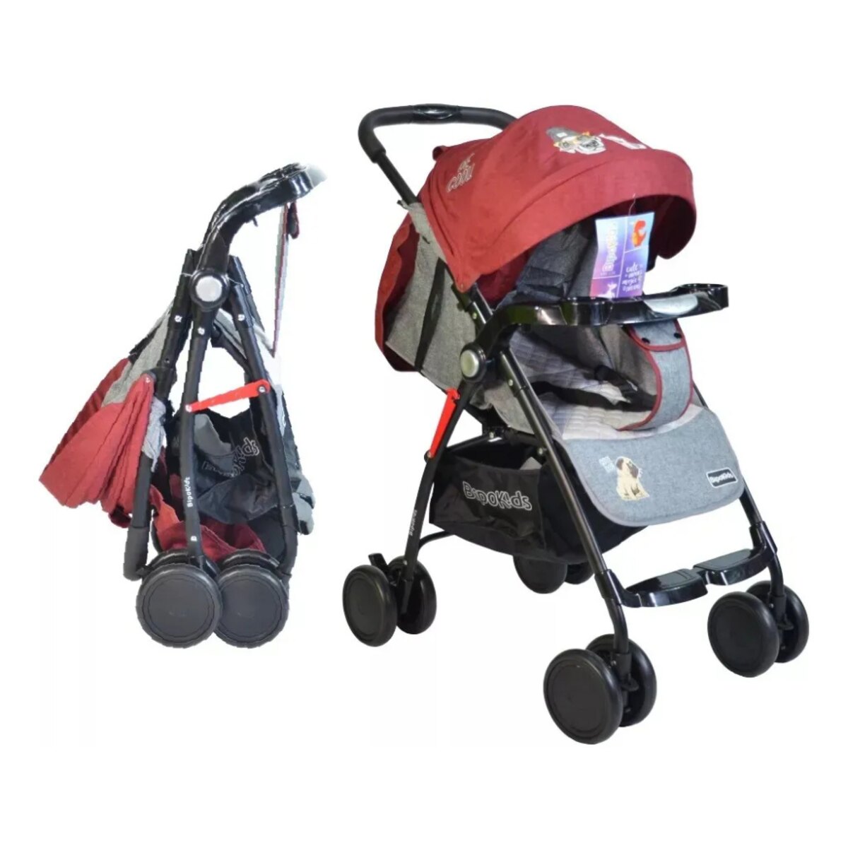 Cochecito Bipo Rider Ultra Liviano Plegable Reclinado-4