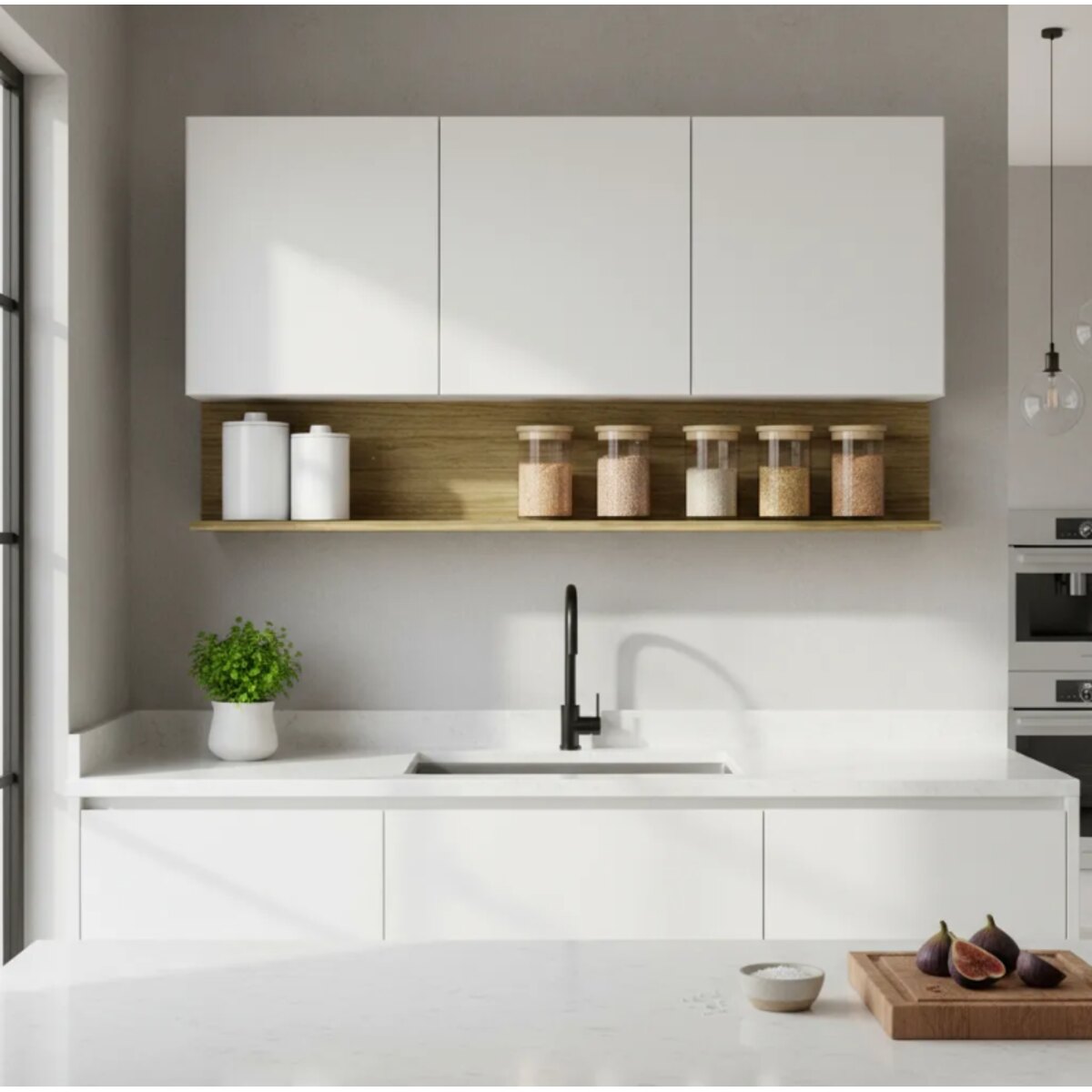 Alacena Cocina 3 Puertas Blanco Supremo 120cm Moderna 15mm-2