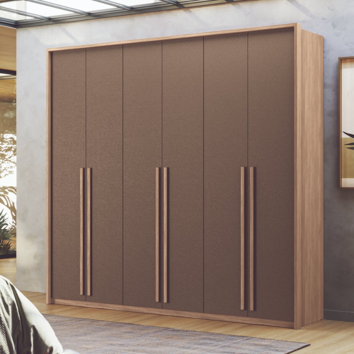 ROPERO GENOVA 6PUERTAS WOOD/TERRACOTA