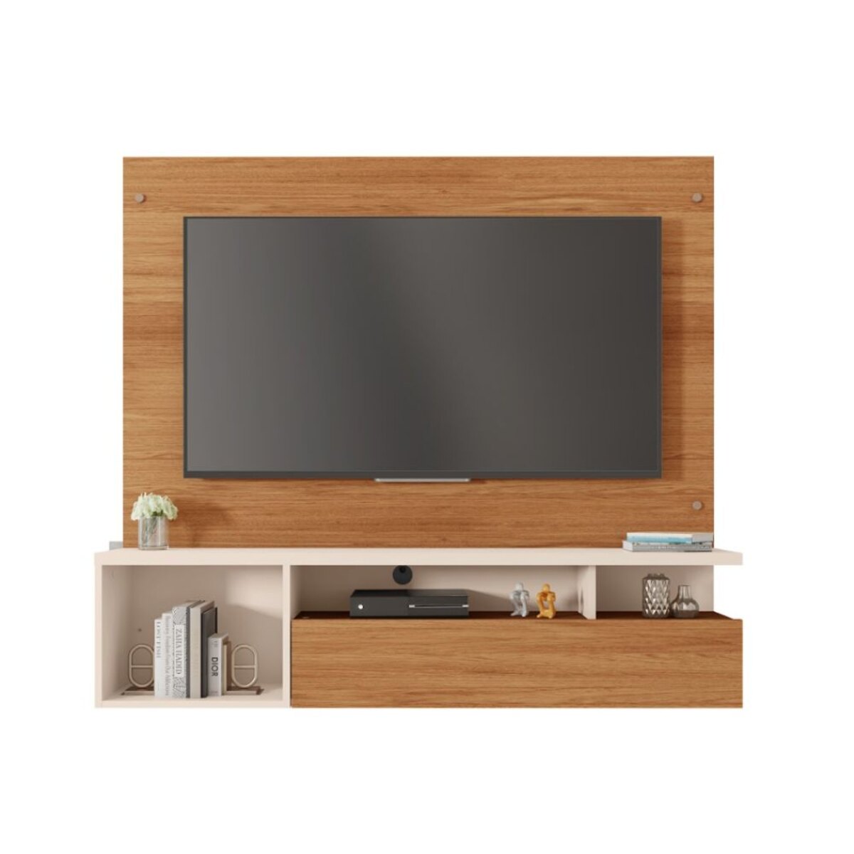 MUEBLE ORGANIZADOR PANEL TV 55"BRASIL FREIJO/BLANCO
