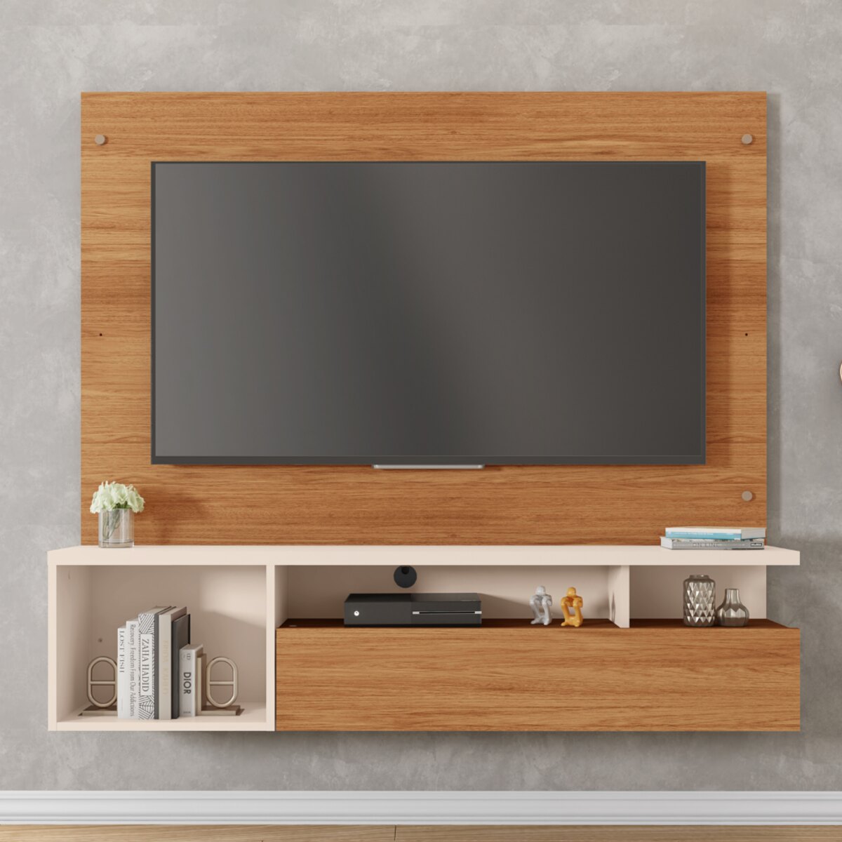 MUEBLE ORGANIZADOR PANEL TV 55"BRASIL FREIJO/BLANCO-3